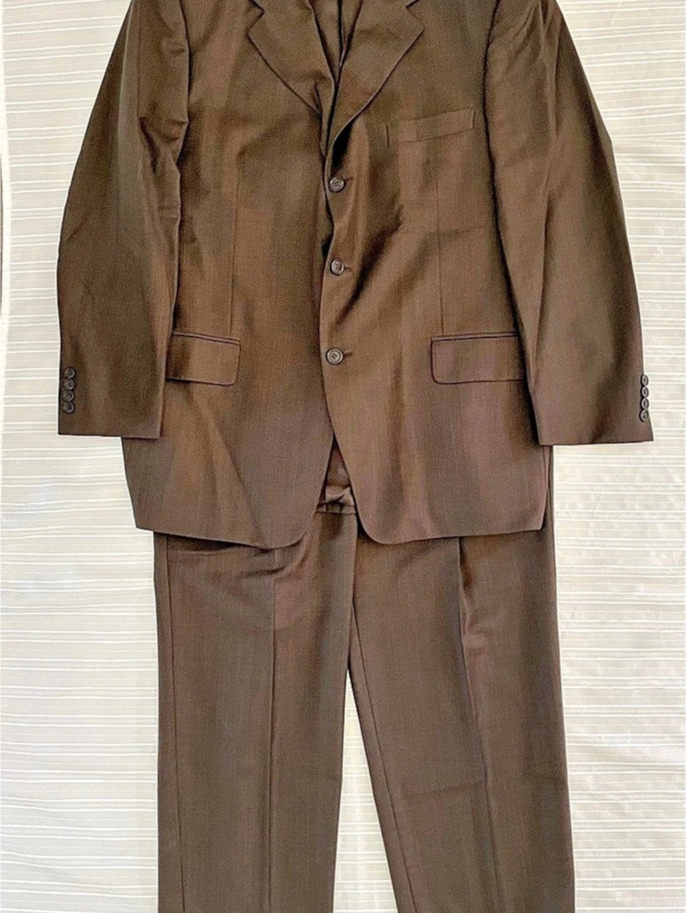 Pronto Uomo Super 100 Wool Suit in Brown Size 40 R